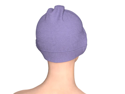 Womens Knitted Winter Cap 3D Model