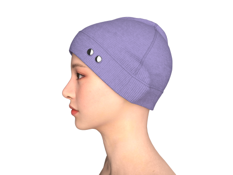 Womens Knitted Winter Cap Model 3D