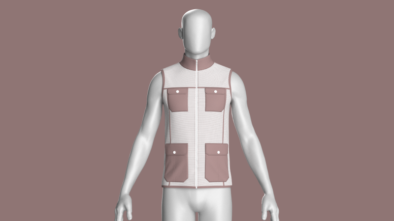 Men Fashion Vest Jacket 3D 모델 .c4d .max .obj .3ds .fbx .stl .blend 
