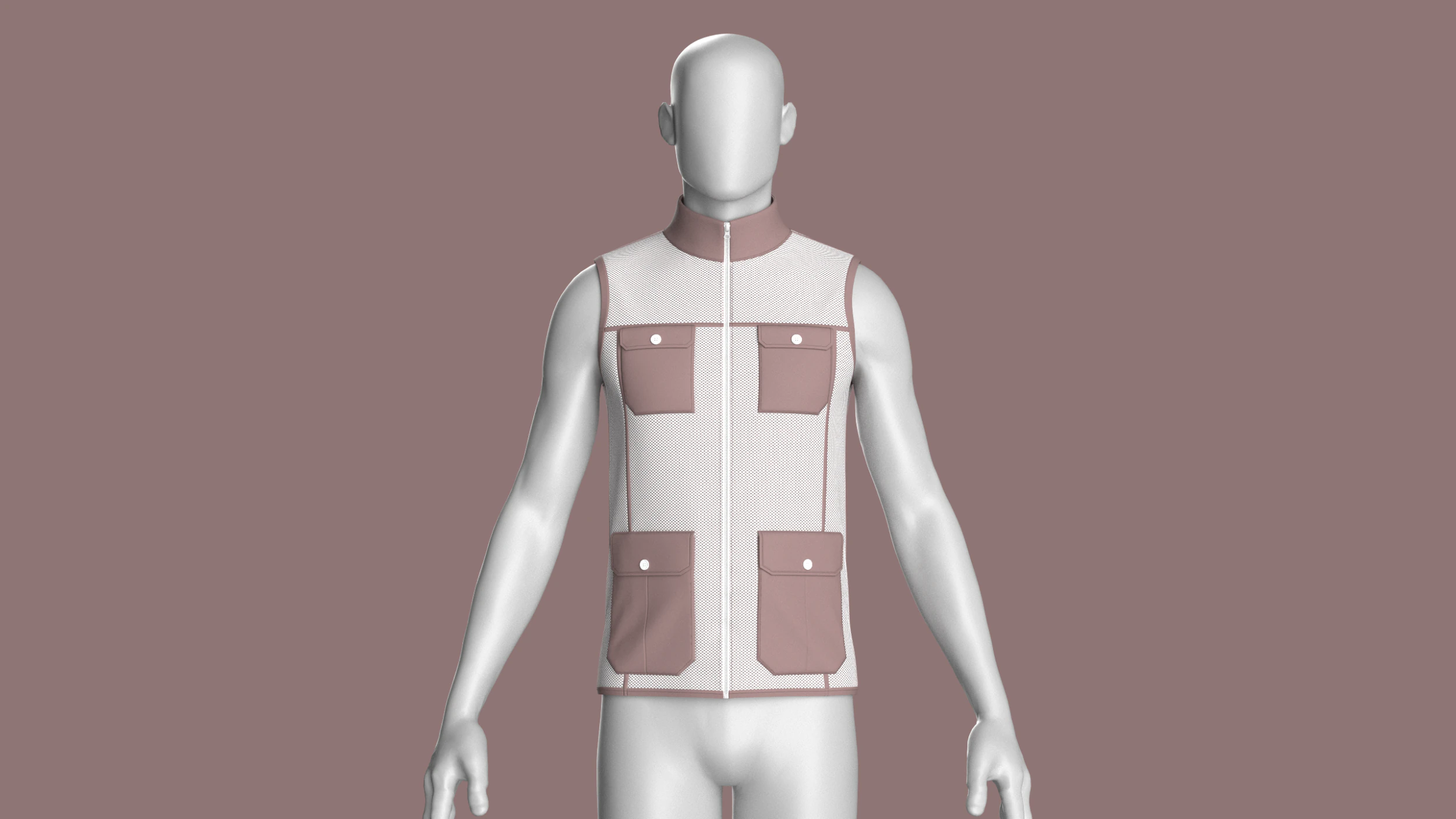 Men Fashion Vest Jacket 3D Model .c4d .max .obj .3ds .fbx .stl .blend 