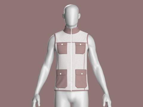 Men Fashion Vest Jacket 3D 모델