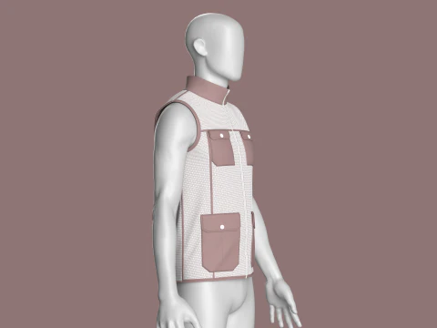 Men Fashion Vest Jacket 3D Model