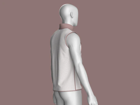 Men Fashion Vest Jacket 3D Model