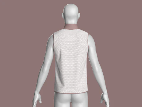Men Fashion Vest Jacket 3D Model