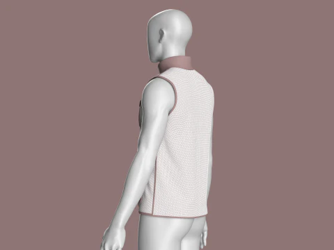 Men Fashion Vest Jacket 3D Model