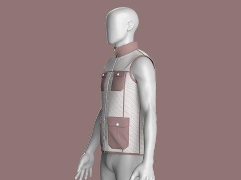 Men Fashion Vest Jacket 3D 모델