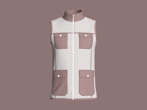 Men Fashion Vest Jacket 3D Model