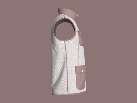 Men Fashion Vest Jacket 3D Model
