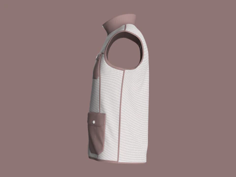 Men Fashion Vest Jacket 3D Model