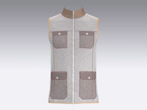 Men Fashion Vest Jacket 3D Model