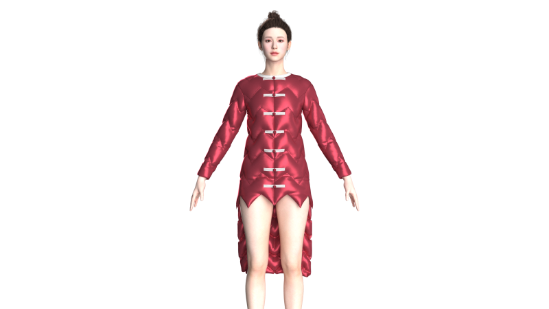 Girls Traditional Chinese Jacket 3D 모델 .c4d .max .obj .3ds .fbx .stl .blend 