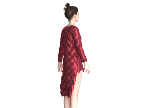 Girls Traditional Chinese Jacket 3D 모델