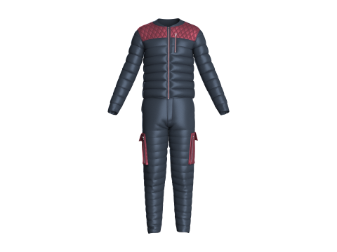 Men Fashion Padded Jacket With Pant-Outfit Modèle 3D