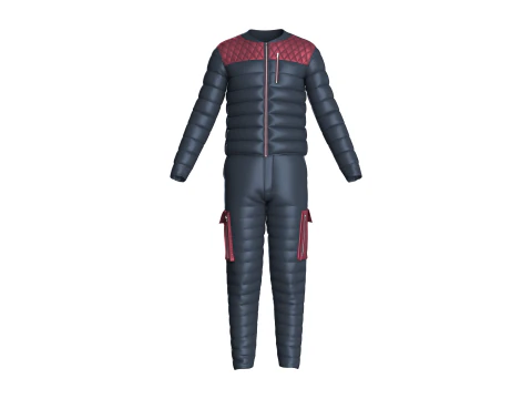 Men Fashion Padded Jacket With Pant-Outfit 3D Model