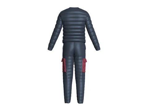 Men Fashion Padded Jacket With Pant-Outfit 3D Model