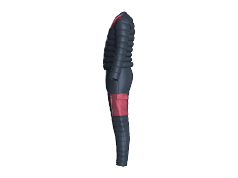 Men Fashion Padded Jacket With Pant-Outfit Modèle 3D