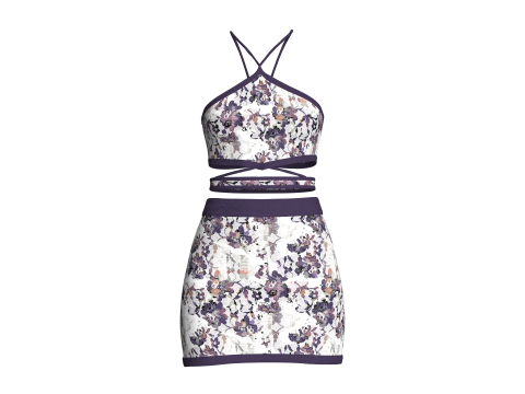 Girls Crop Top With Skirt V3 Model 3D