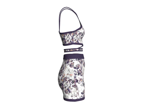 Girls Crop Top With Skirt V3 3D Model