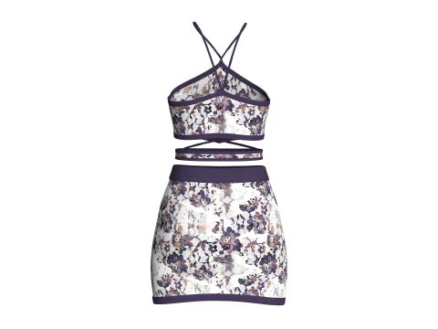 Girls Crop Top With Skirt V3 3D Model