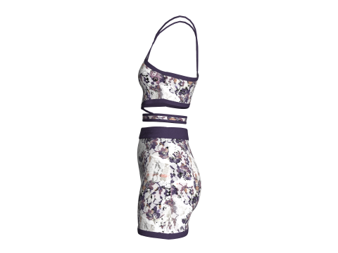 Girls Crop Top With Skirt V3 Model 3D