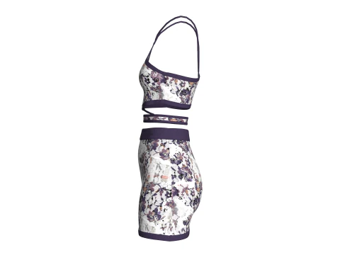 Girls Crop Top With Skirt V3 3D Model