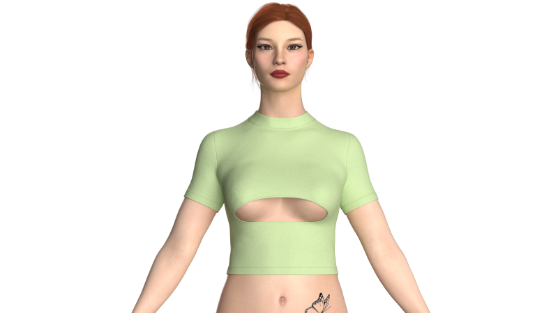 Girls Fashion Crop Top V5 Model 3D .c4d .max .obj .3ds .fbx .stl .blend