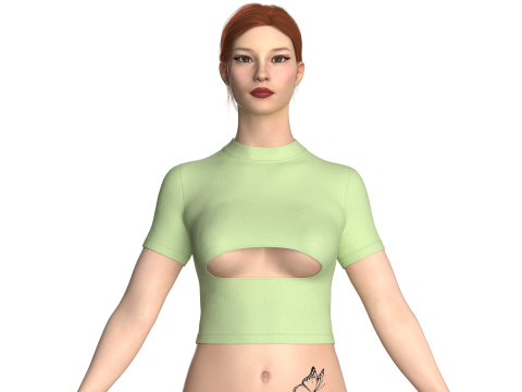 Girls Fashion Crop Top V5 3D Модель