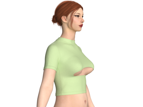 Girls Fashion Crop Top V5 3Dモデル