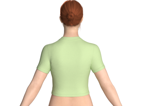 Girls Fashion Crop Top V5 3Dモデル