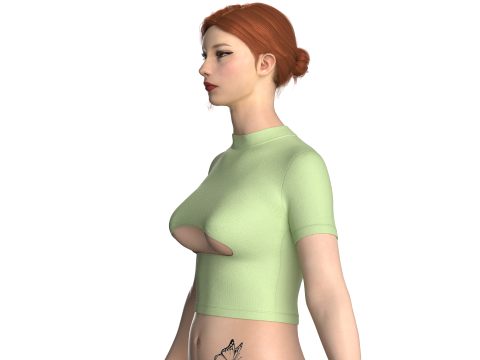 Girls Fashion Crop Top V5 3Dモデル