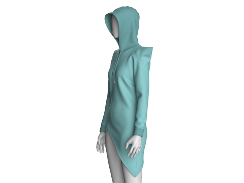 Girls Fashion Hoodie 3D 模型