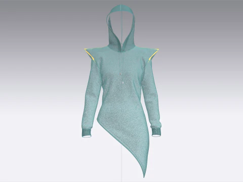 Girls Fashion Hoodie 3D Model