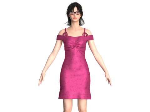 Girls Fashion Party Dress 3D 模型