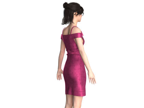 Girls Fashion Party Dress 3D 模型