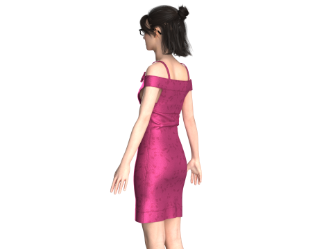 Girls Fashion Party Dress 3D 模型
