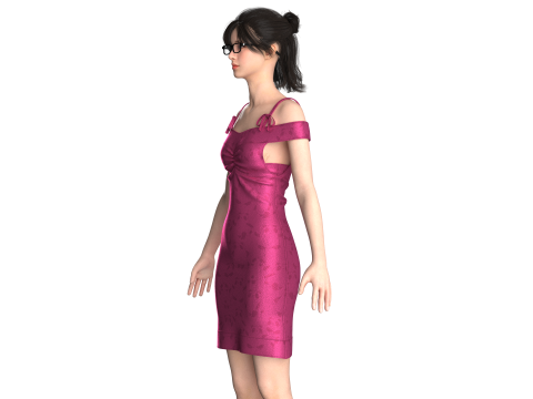 Girls Fashion Party Dress 3D 模型