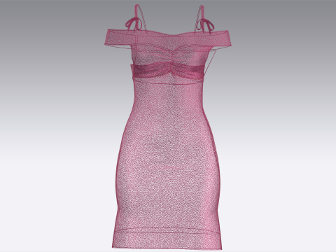 Girls Fashion Party Dress 3D 模型