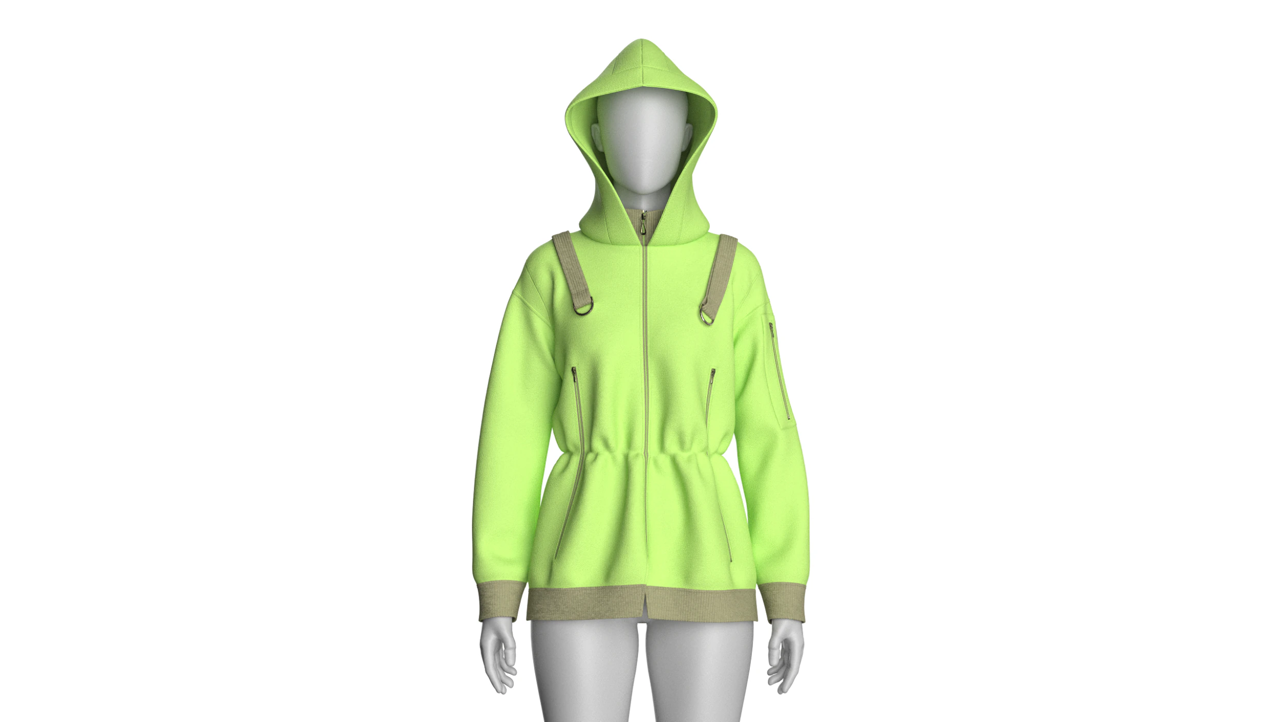 Girls Hooded Jacket V3 3D Model .c4d .max .obj .3ds .fbx .stl .blend