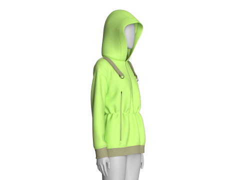 Girls Hooded Jacket V3 3D Модель