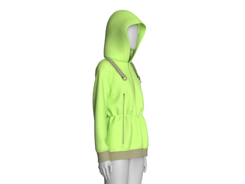 Girls Hooded Jacket V3 3D Model