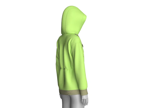 Girls Hooded Jacket V3 3D Model