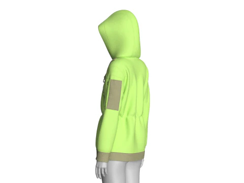 Girls Hooded Jacket V3 3D Model