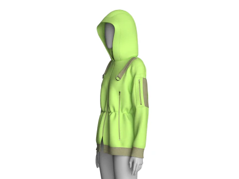 Girls Hooded Jacket V3 3D Model