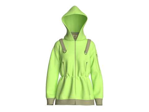 Girls Hooded Jacket V3 3D Модель