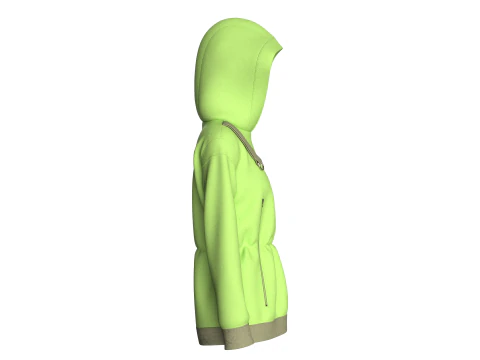 Girls Hooded Jacket V3 3D Model