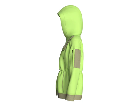 Girls Hooded Jacket V3 3D Model