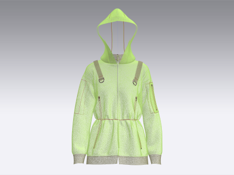 Girls Hooded Jacket V3 3D Модель