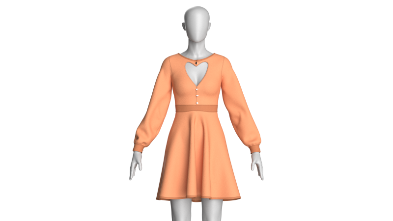Girls Midi Dress V5 3D Model .c4d .max .obj .3ds .fbx .stl .blend