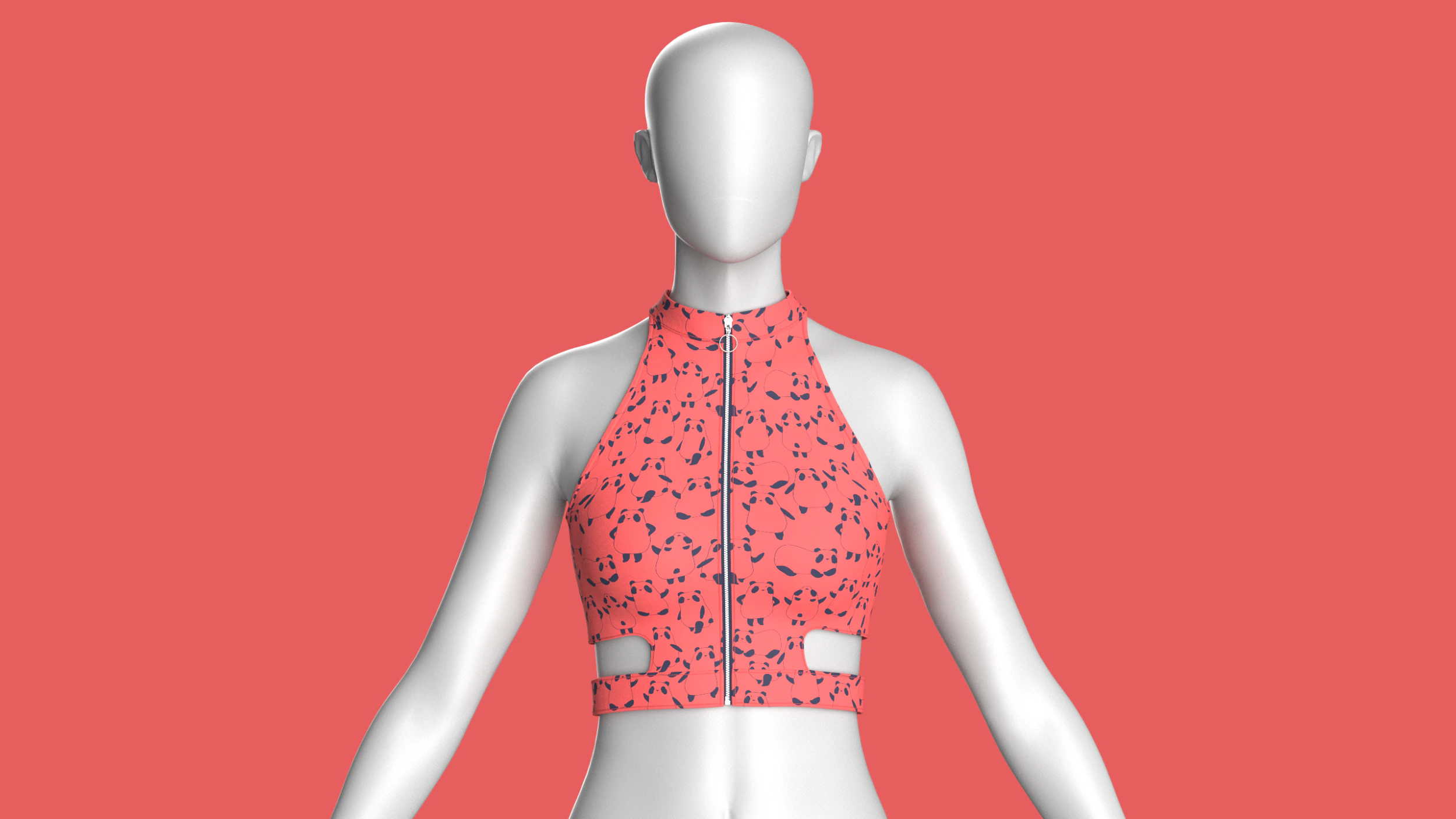 Girls Sleeveless Zip Top 3D Model .c4d .max .obj .3ds .fbx .stl .blend 
