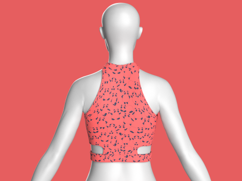 Girls Sleeveless Zip Top 3D Modell